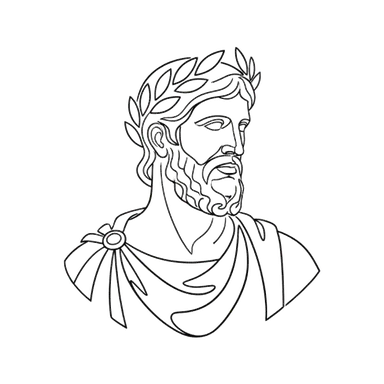 Ink drawing of Marcus Aurelius