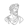 Ink drawing of Marcus Aurelius