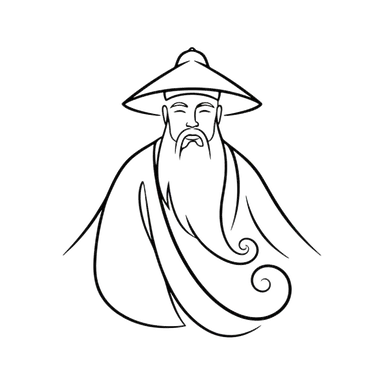 Ink drawing of Confucius
